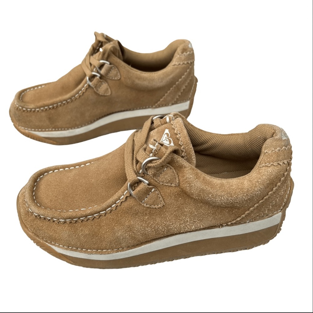 Roxy Women’s Dakota Platform Tan Leather Upper Shoes Size 7